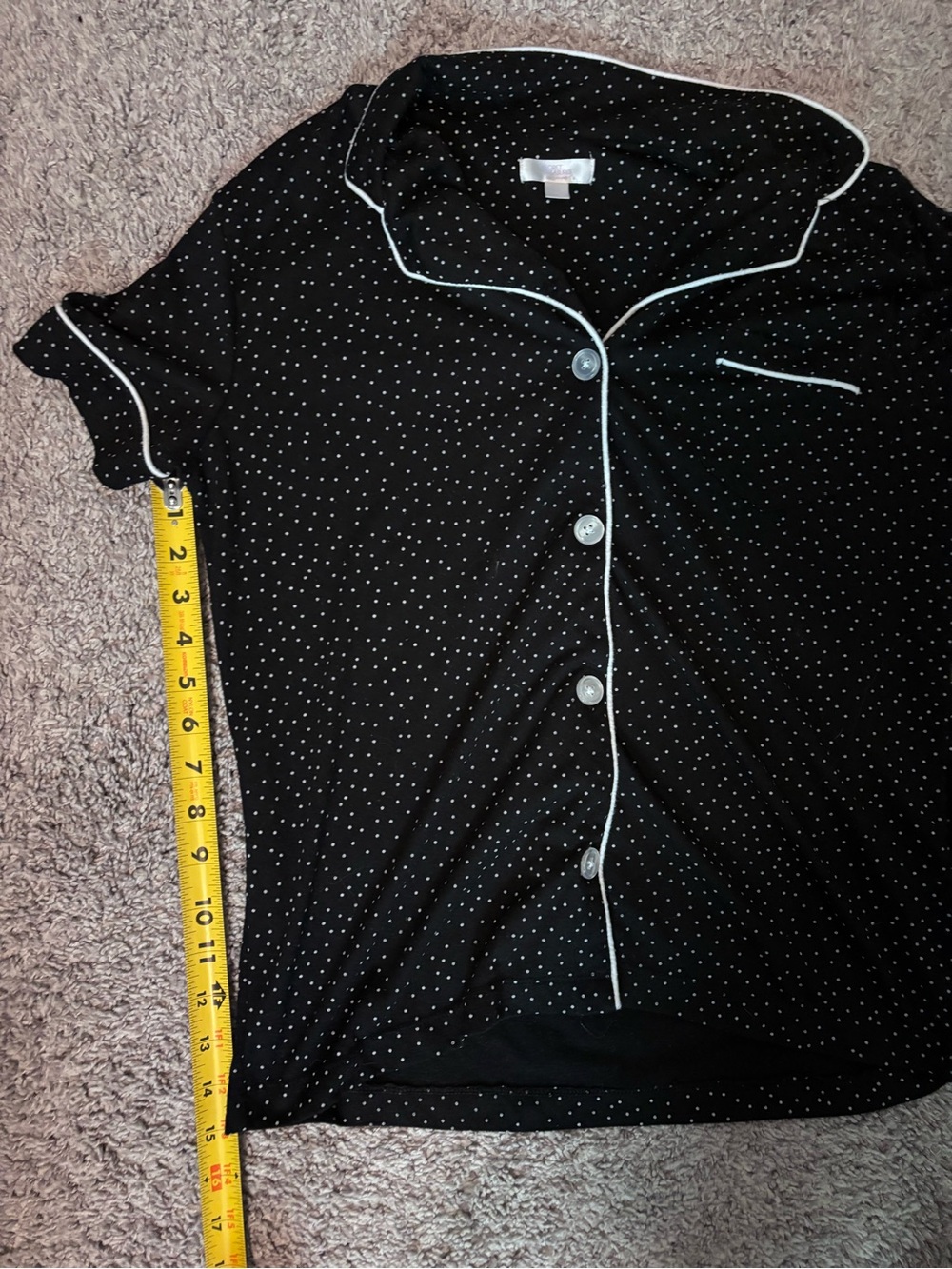 Secret Treasures Black with White Polka Dot Pajama Top and bottom Set Size Large - Picture 5 of 11